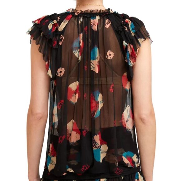 Ulla Johnson Marilyn Top in Nocturne, Silk Chiffon,  PF23 NWT Size 2 - Picture 2 of 15